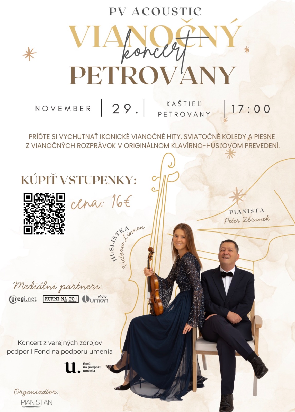 Plagát: Vianočný koncert 2026 Victoria Linnen & Peter Zbranek