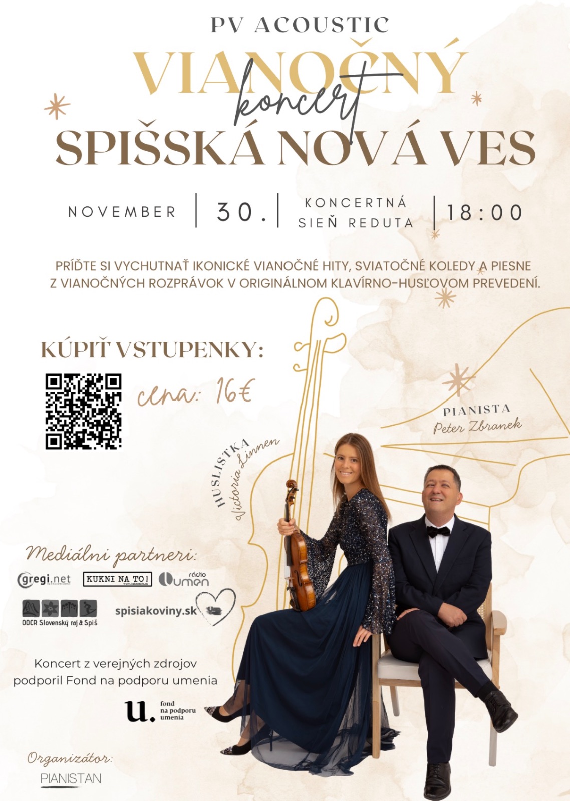 Plagát: Vianočný koncert 2026 Victoria Linnen & Peter Zbranek