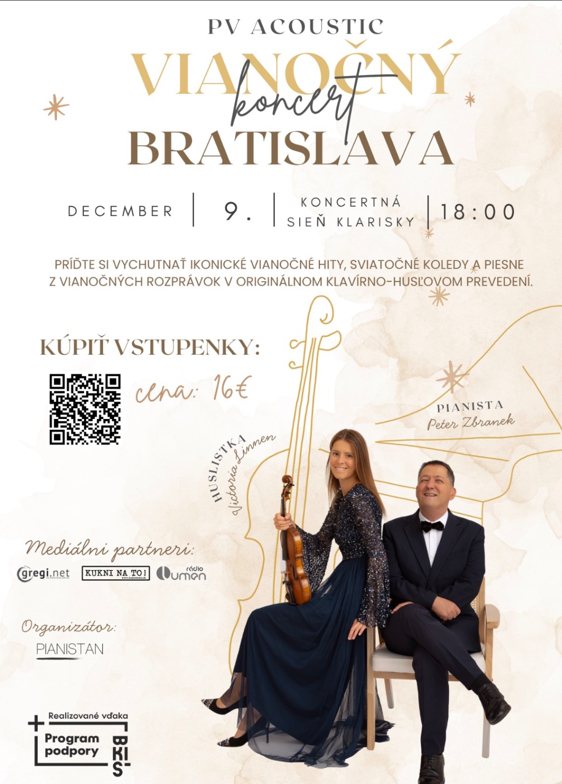 Plagát: Vianočný koncert 2026 Victoria Linnen & Peter Zbranek