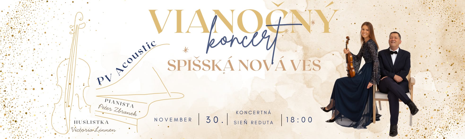 Plagát: Victoria Linnen & Peter Zbranek: Vianočný koncert v Redute, Spišská Nová Ves